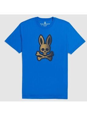Psycho Bunny Kid's Delft Blue Copa Bunny Graphic Crew-Neck Short Sleeve Tee sz L